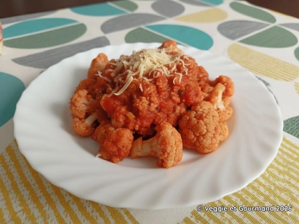 Plat de choux-fleurs bolognaise