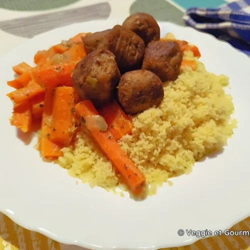 Assiette de falafels, carotte, semoule