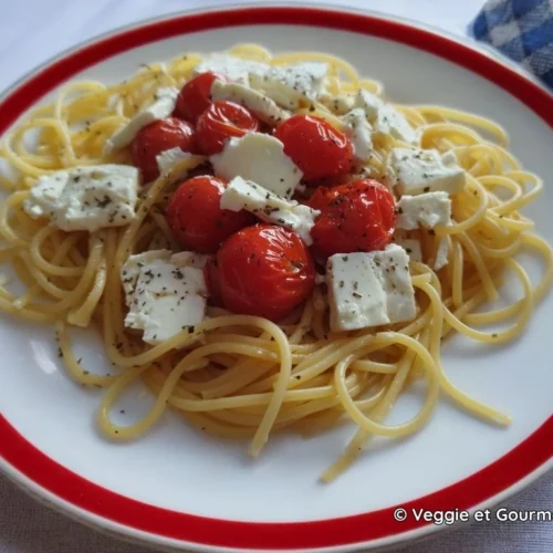Spaghetti tomate feta